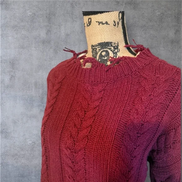 Boohoo Burgundy Cable Knit Sweater - Picture 7 of 11